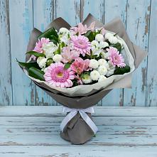 Букет цветов из:  Герберы, Альстромерии и Хризантемы #REPLACE_PRED# Краснокаменске Красноярского края