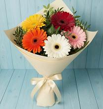 Букет цветов из:  Герберы в Краснокаменске Красноярского края