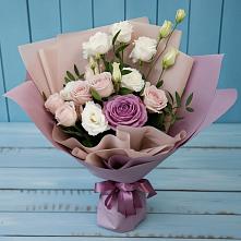 Букет цветов из:  Розы и Лизиантусы в Краснокаменске Красноярского края
