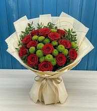 Букет цветов из:  Розы и Хризантемы в Краснокаменске Красноярского края