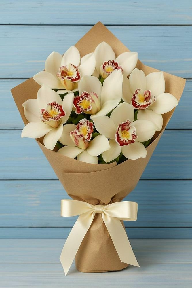 Букет цветов из: Орхидеи и Розы в Краснокаменске Красноярского края